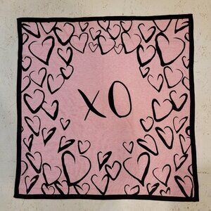 First Impressions Baby Blanket Pink & Black Hearts